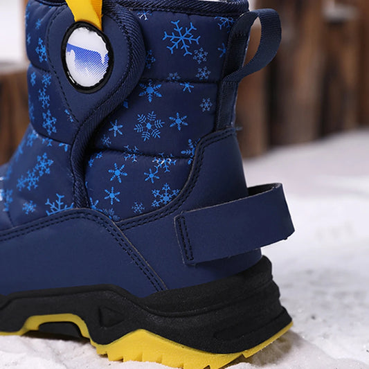Winter Snow Boots for Boy and Girl Waterproof Winter Boots with Fur Lined Snow Boots Warm Cozy for Toddler/Little Kid