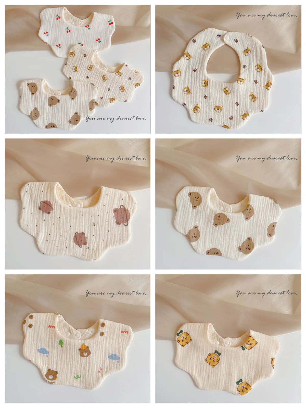 Summer Baby Cotton Gauze Waterproof Bibs Soft Cartoon Infant Bib Burp Cloths Bandana Scarf for Boy Girl Feeding Saliva Towel New