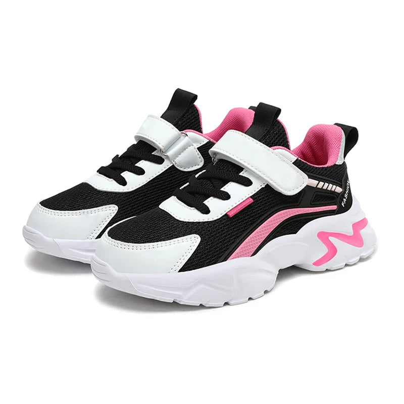 Trendy Lightweight Children Girls' School Shoes Anti-Slip Breathable Outdoor Casual Walking Sneaker Size 28-39