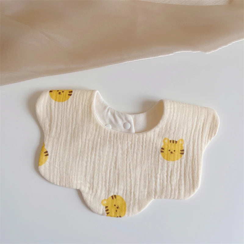 Summer Baby Cotton Gauze Waterproof Bibs Soft Cartoon Infant Bib Burp Cloths Bandana Scarf for Boy Girl Feeding Saliva Towel New