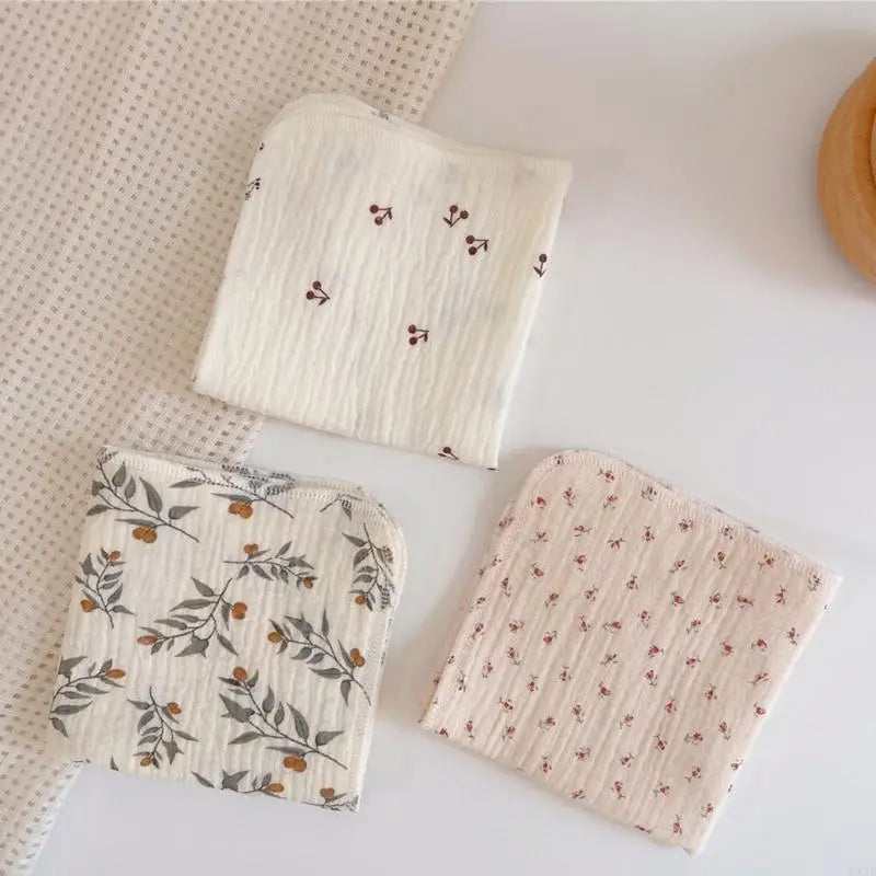 Newborn Burp Cloths Breathable 4-Layer Muslin Square Rags- Baby Washcloths Towel
