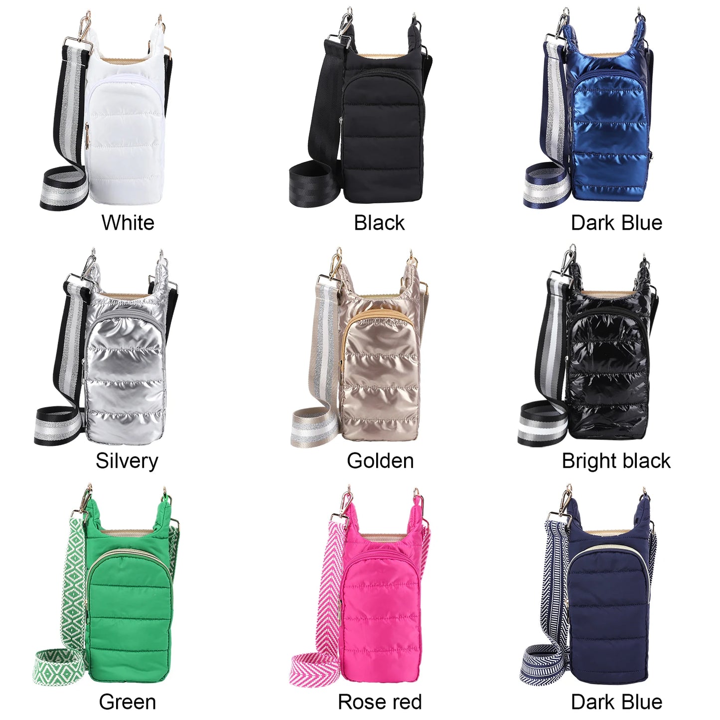 Water Bottle Holder Adjustable Wide Strap Water Bottle Carrier Portable Water Bottle Puffer Tote Soft for Outdoor Travel