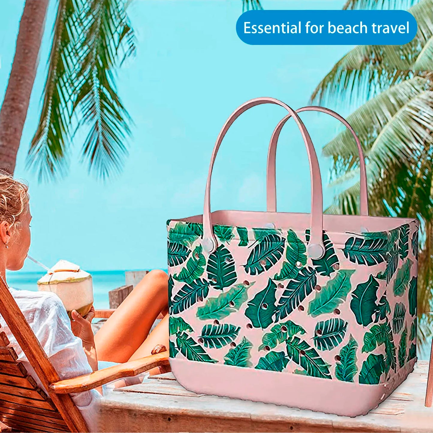 Rubber Beach Bags Waterproof Sandproof Outdoor EVA Portable Travel Bags Washable Tote Bag For Beach,Sports,Market