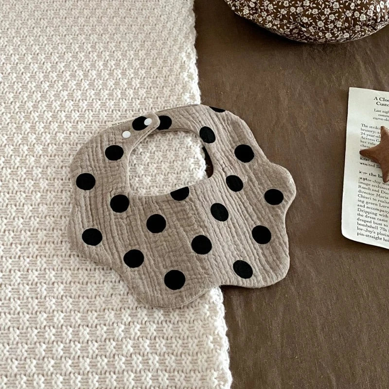 Polka Dot Flower Baby Bib Cotton Newborn Spit Up Burp Cloth Feeding Cover Washable Soft Absorbent Infant Accessories