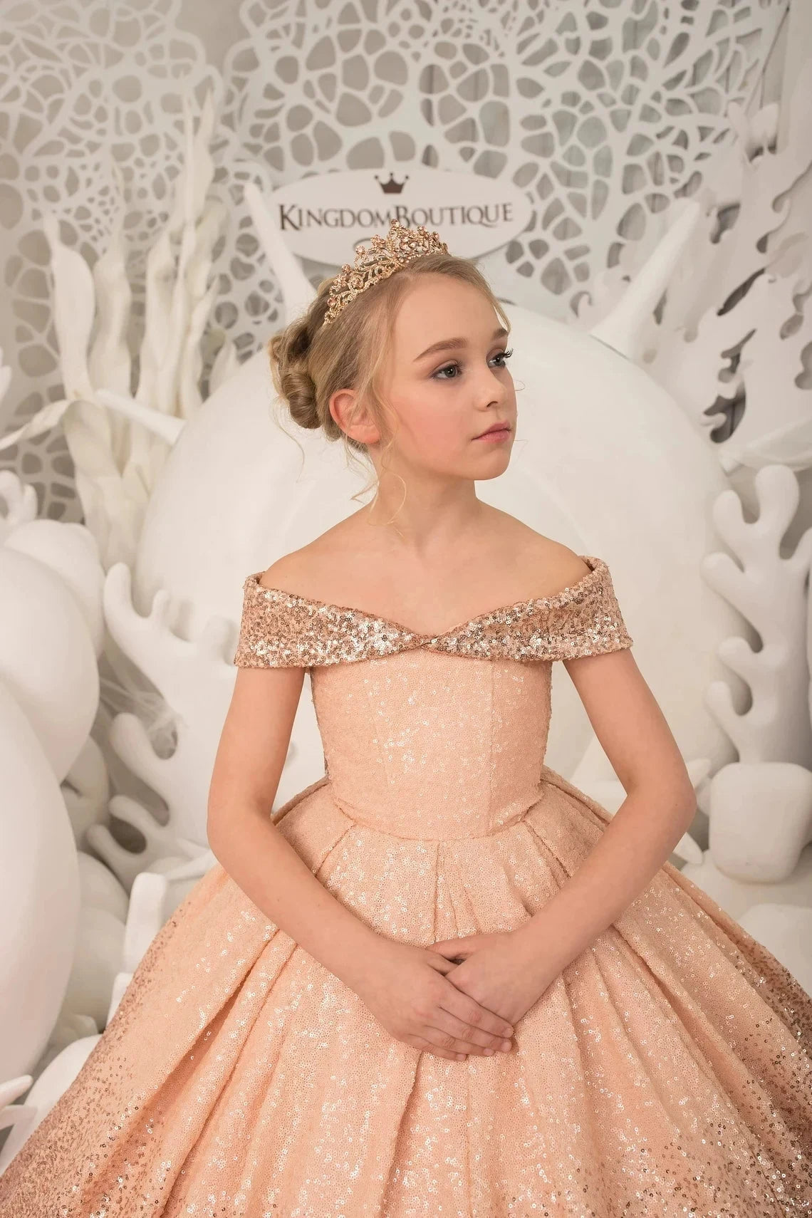 Luxury Formal Evening Dresses for Flower Girl Dress Kids  Birthday Party Elegant Sequins Gown Fluffy Long Pageant Prom Ball Gown