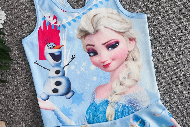 2-13 years Disney Frozen  Elsa Girls Clothes Swimsuit Swimsuit Fashion Kids Swimwear Dress And Hat For Children Unicorn