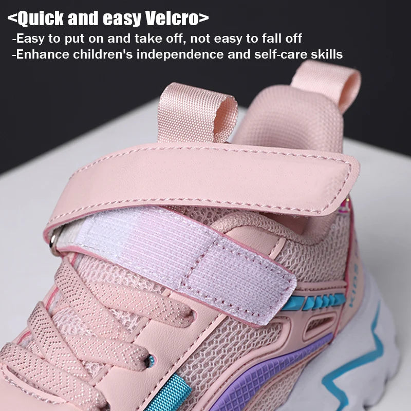 Trendy Lightweight Children Girls' School Shoes Anti-Slip Breathable Outdoor Casual Walking Sneaker Size 28-39