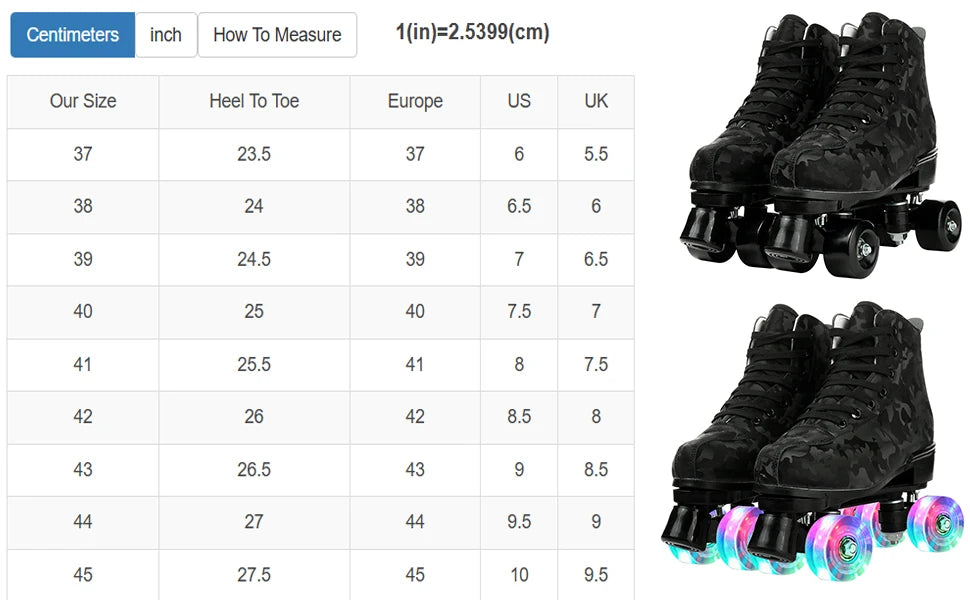 Outdoor Roller Skates Sports Double Row Skates Quad 4 Wheels Skating   Flashing Roller Skates Shoes for Youth Boys Girls