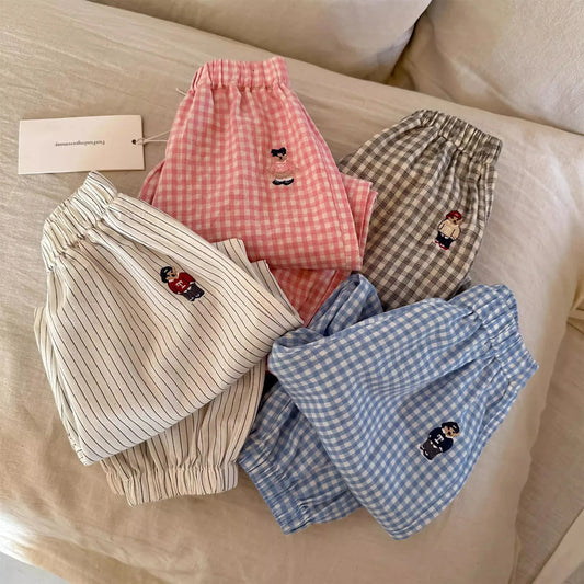 Cotton Versatile Kid Pantalons Casual Fashion Trousers Baby Pants Newborn Toddlers Autumn Spring Summer Soft Muslin Clothes Pant