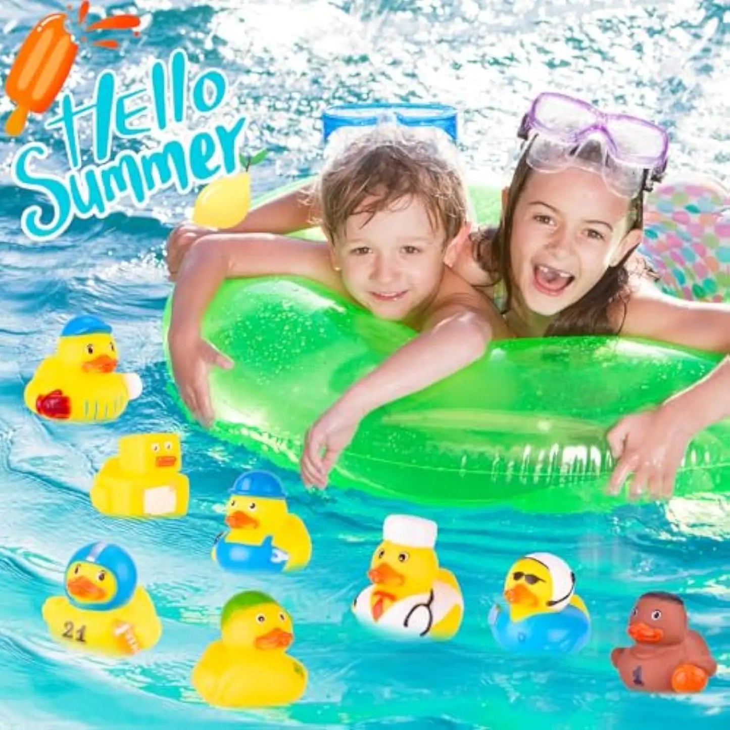 5-100PCS Rubber Ducks, RandomAssortment Jeep Ducks Bulk, ini RubberDuckies for Toys, Pool Toys Birthday GiftsParty Favors