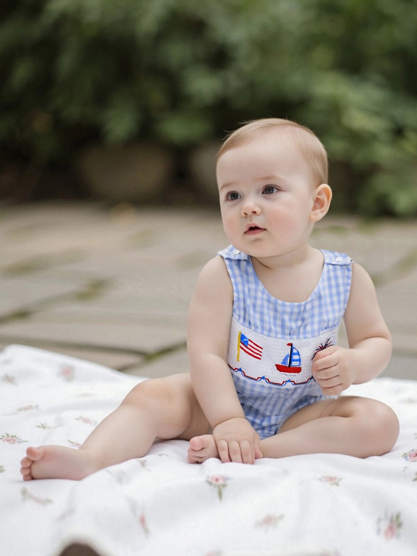 Infant Patriotic Sleeveless Romper Round Neck Jumpsuit Baby Boy 4th of July Playsuit Summer Outfit Newborn