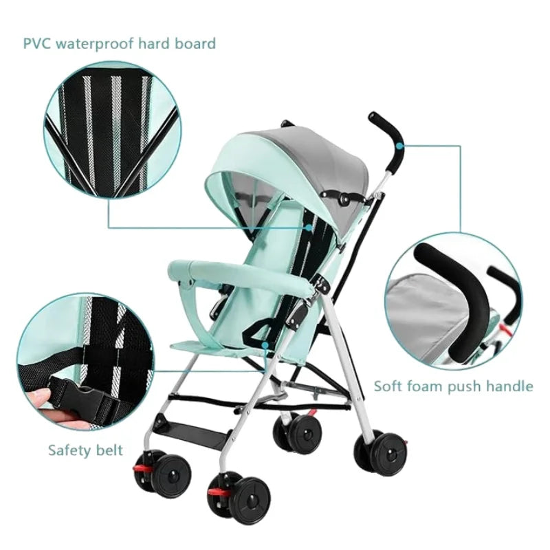 Ultra-Light Travel Stroller For Baby/Kids/Toddler From 0 Months+, Baby Umbrella Stroller | One-Hand Fold, Airplane-Friendly Comp