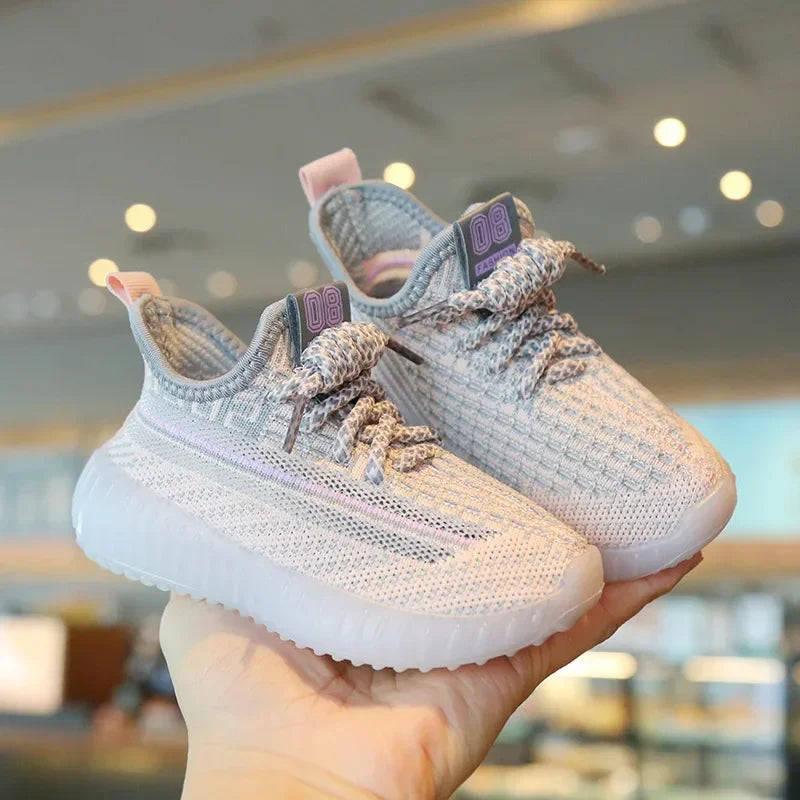 Size 21-32 Kids Casual Shoes Summer Boys Sneakers Breathable Knit Non-slip Shoes Lightweight Girls Casual Children's Shoes