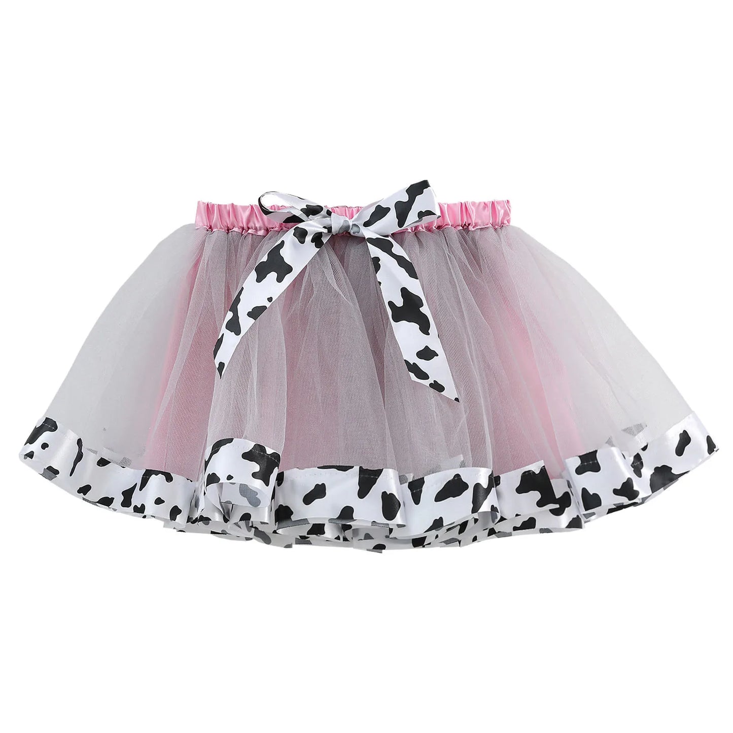 Princess Girl Skirt Kids Baby Girl Tutu Skirt Children Clothing Mini Skirt For Birthday Party Cow Print Layer юбка для девочки