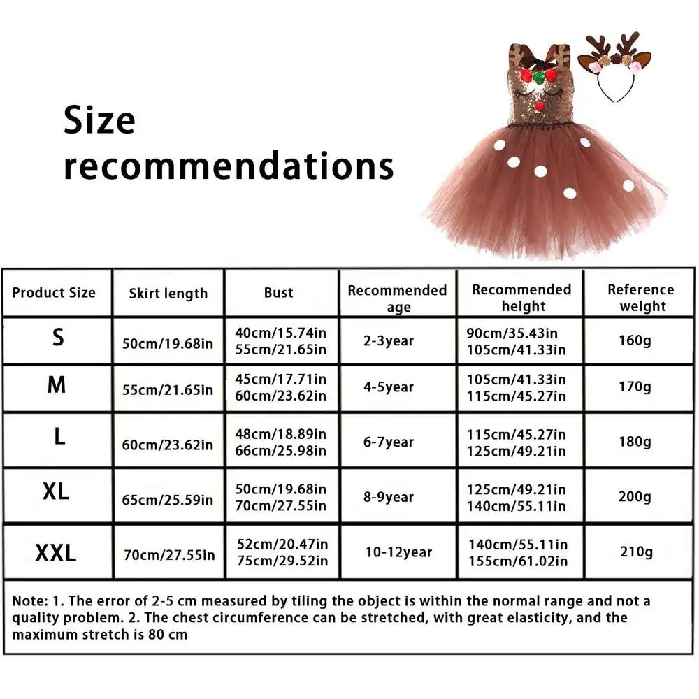 Reindeer Christmas Costume Kids Darling Reindeer Animal Costume For Girls Christmas Costume Dress Birthday Gift For Girls