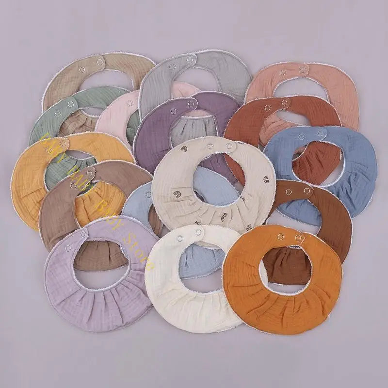 Q81A Newborn Solid Color Cloth Soft Cotton Breathable Spit Towel Bandana Burp Cloth