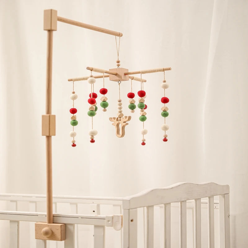Baby Montessori Wooden Gym Frame Rattle Toys Newborn Mobile Hanging Sensory Toys Foldable Play Gym Frame Kid Holder Bracket Gift