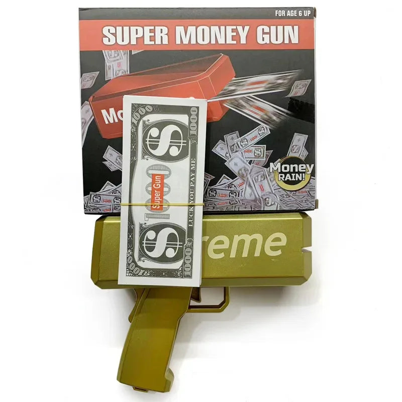 Novel Money Spray Gun Toy For Parties Weddings Gold Dollar Bill Shooter Fun Interactive Game Showers Of Cash