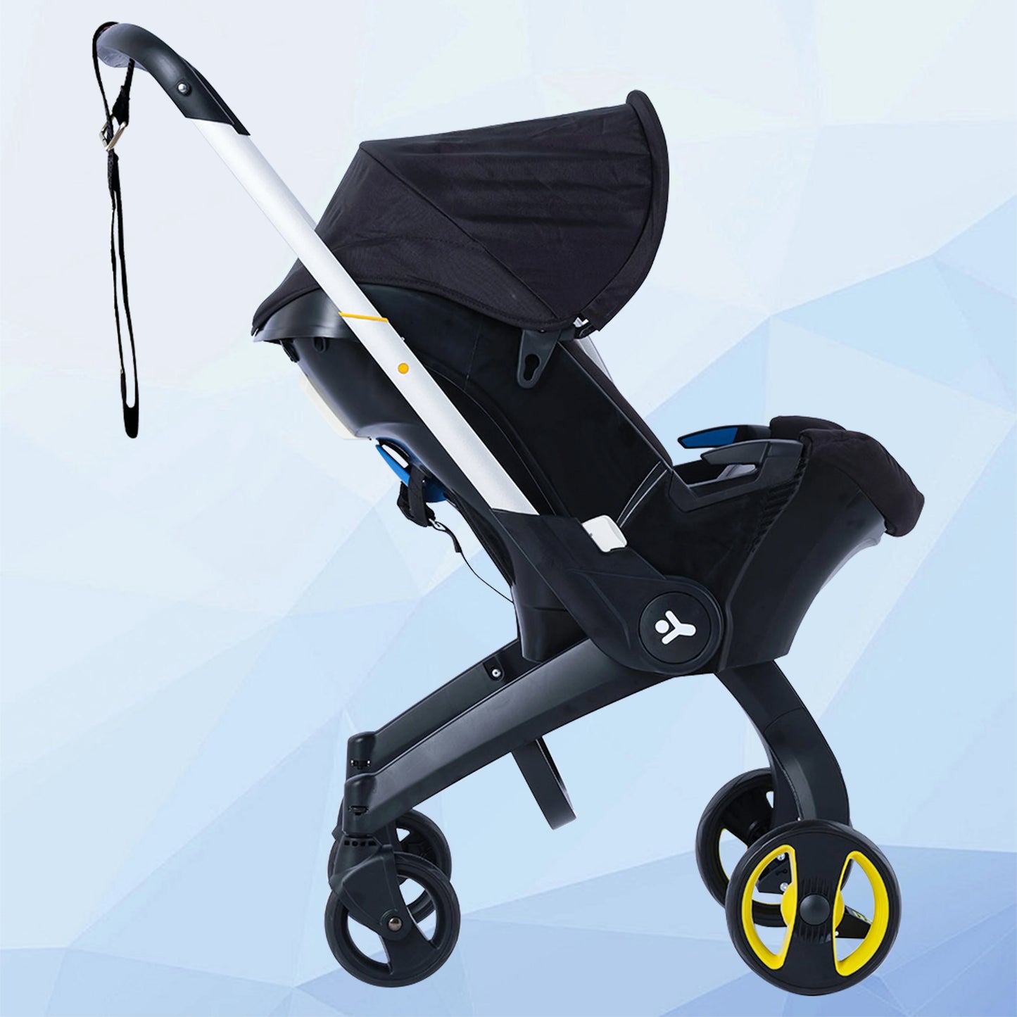 Foldable baby stroller, metal frame, adjustable handle direction, with sunshade, very suitable for outdoor shopping
