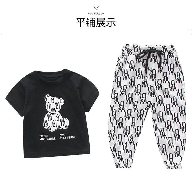 Kids Girls Clothing Sets Mother Kids Clothes Summer Children Clothings Cotton Toddlers Girl Short Sleeve Pants 2pcs Clothes Suit