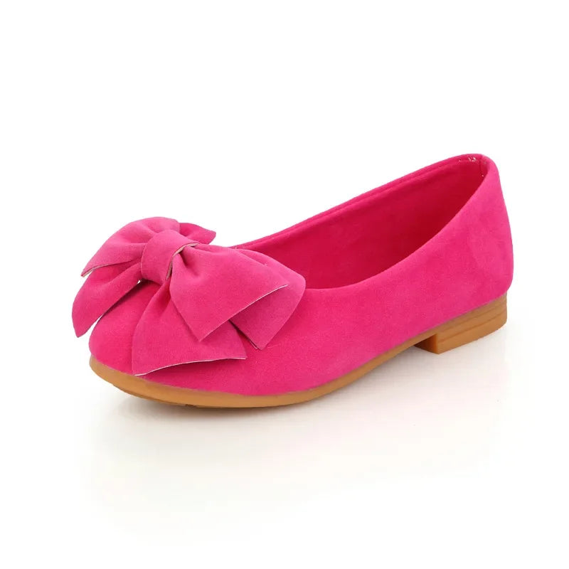 2024 New Fashion Girls Shoes PU Leather With Big Bowtie Candy Color Children Sandals Slip-on Kids Casual Shoes 21-36 Soft Hot