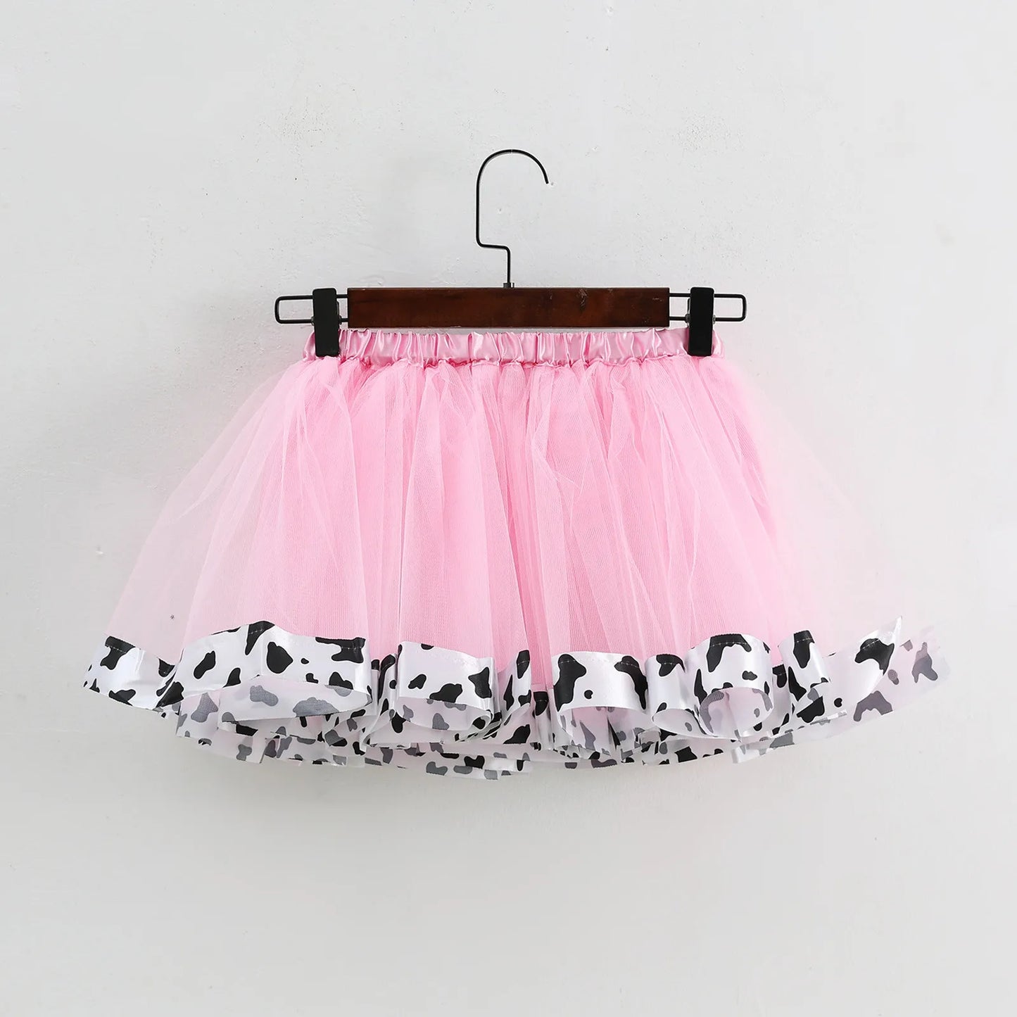 Princess Girl Skirt Kids Baby Girl Tutu Skirt Children Clothing Mini Skirt For Birthday Party Cow Print Layer юбка для девочки