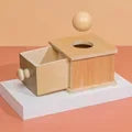 Montessori Wooden Multifunction Toys Color Spinning Coin Box Wooden Toys Children Puzzle Sensory Early Education Game Toys Gift