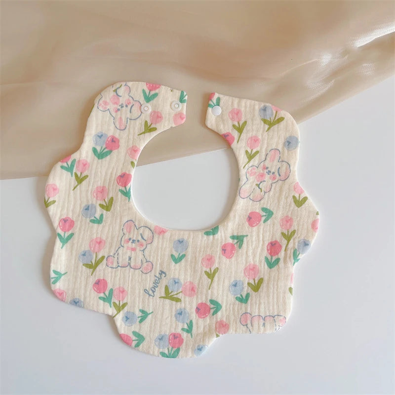 Summer Baby Cotton Gauze Waterproof Bibs Soft Cartoon Infant Bib Burp Cloths Bandana Scarf for Boy Girl Feeding Saliva Towel New
