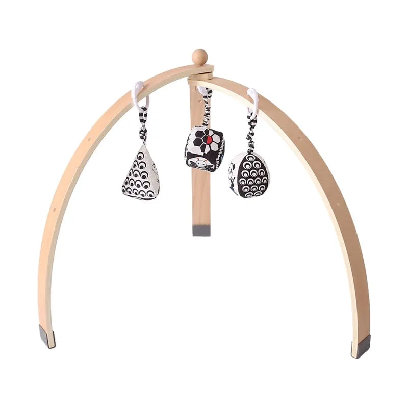 Baby Wooden Gym Frame Rocket Model Newborn Play Gym Activity Celestial Hanging Pendant Rattle For Baby Education Montessori Toys