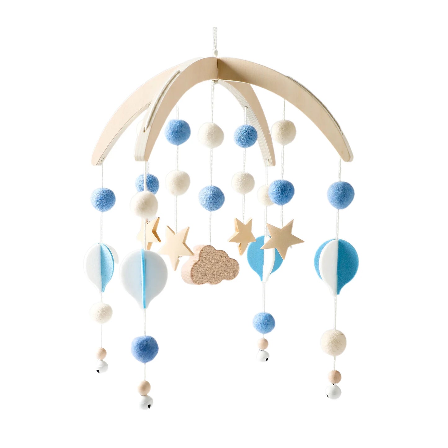 Baby Rattle Toy Bed Bell Bracket Wooden Mobile 0-12 Months Newborn Crochet Bed Bell Hanging Toys Holder Bracket Infant Crib Gift