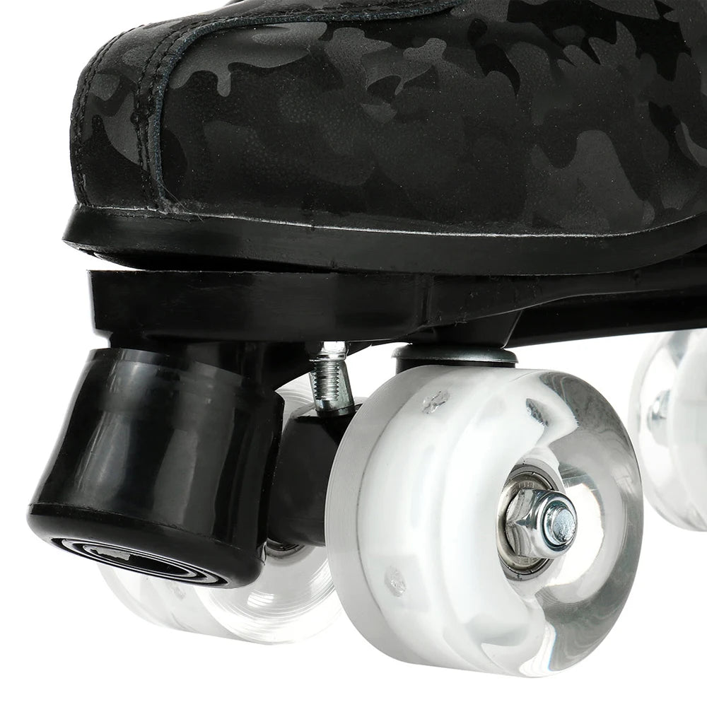 Outdoor Roller Skates Sports Double Row Skates Quad 4 Wheels Skating   Flashing Roller Skates Shoes for Youth Boys Girls