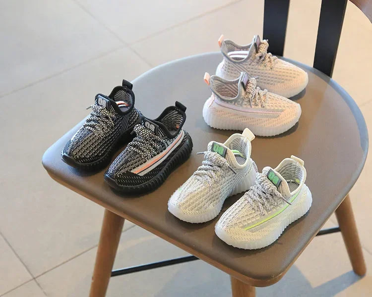 Size 21-32 Kids Casual Shoes Summer Boys Sneakers Breathable Knit Non-slip Shoes Lightweight Girls Casual Children's Shoes