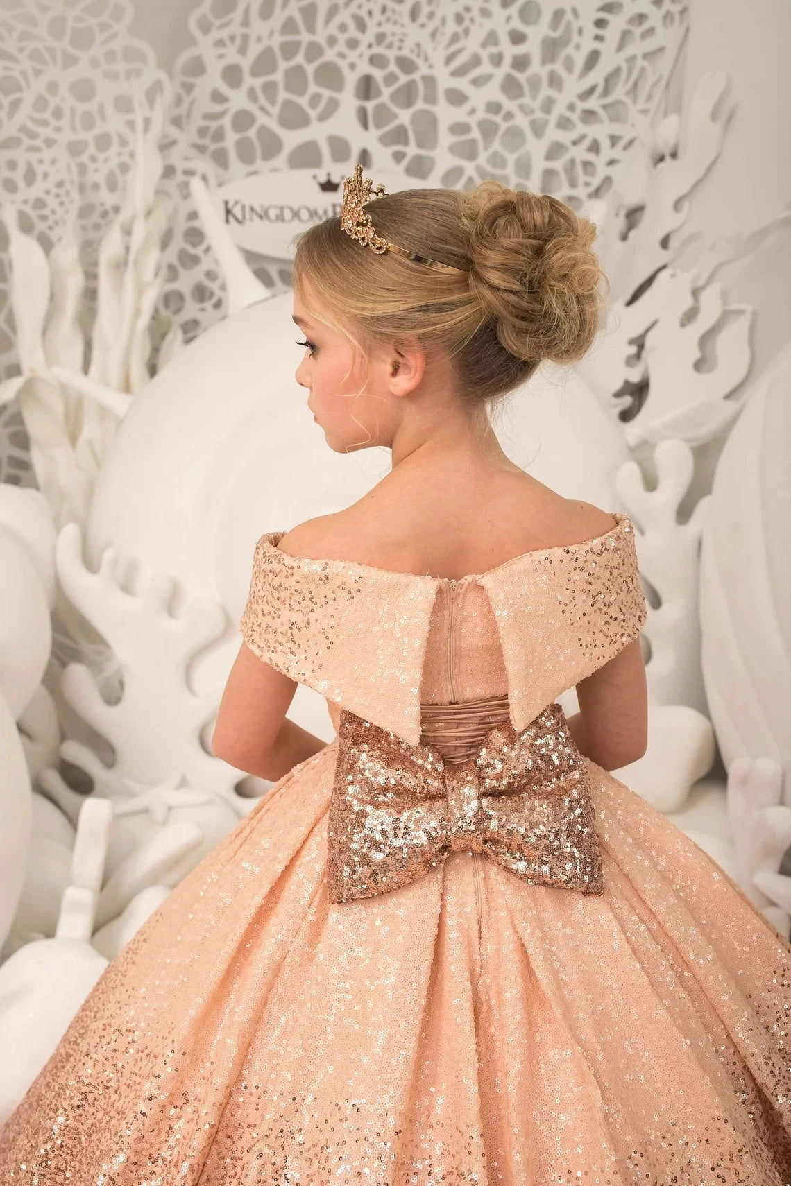 Luxury Formal Evening Dresses for Flower Girl Dress Kids  Birthday Party Elegant Sequins Gown Fluffy Long Pageant Prom Ball Gown