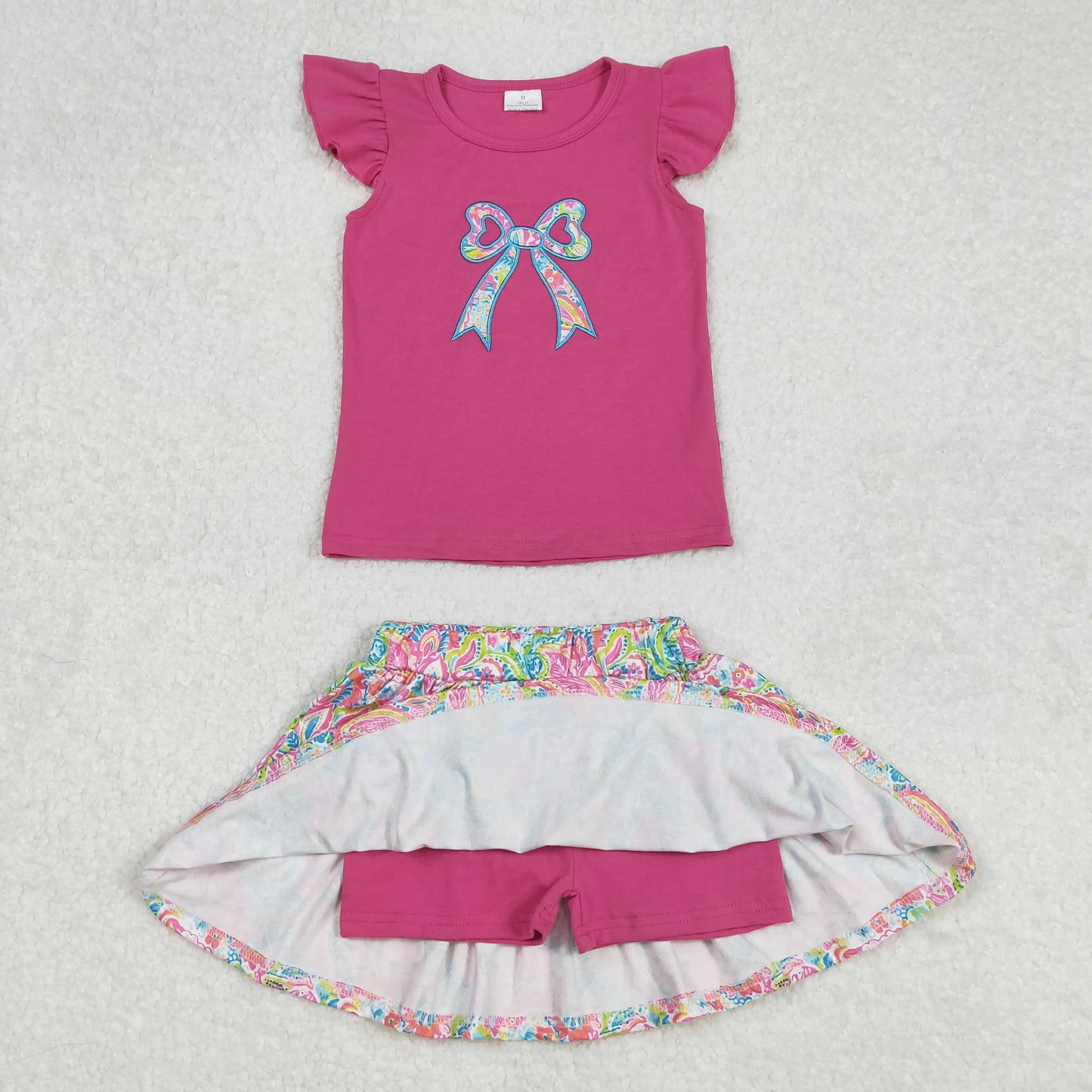 3.20 y NEW stock Baby Girls Summer Clothing Wholesale Boutique Embroidery MAMA'S GIRL Flower Pattern Pink Shorts set