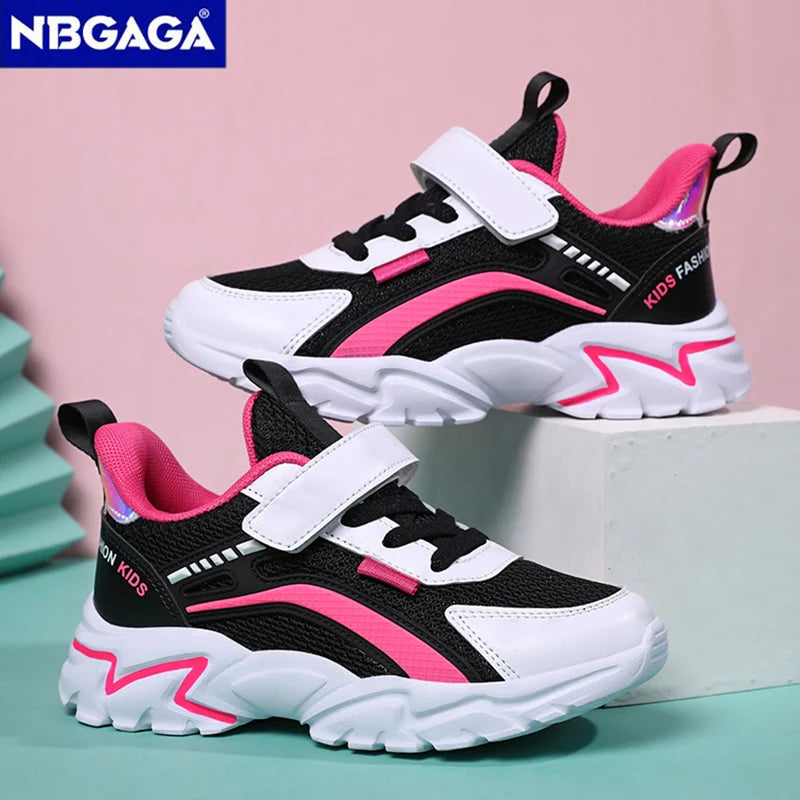 Trendy Lightweight Children Girls' School Shoes Anti-Slip Breathable Outdoor Casual Walking Sneaker Size 28-39