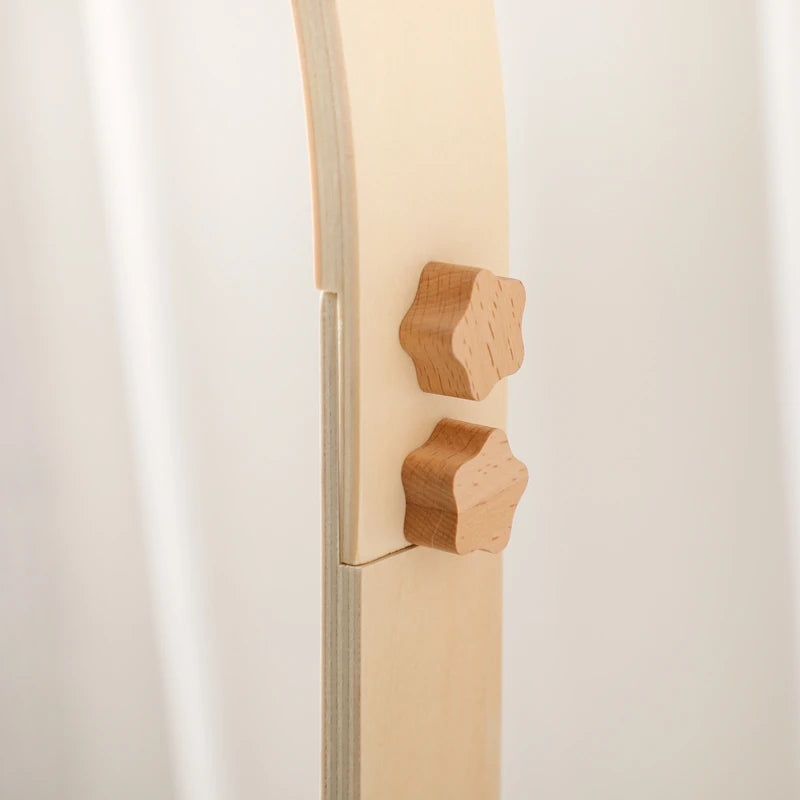 Baby Montessori Wooden Gym Frame Rattle Toys Newborn Mobile Hanging Sensory Toys Foldable Play Gym Frame Kid Holder Bracket Gift