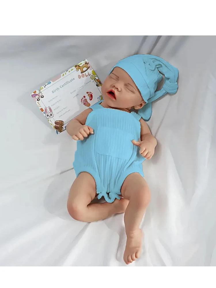 17.52" Platinum Solid Silicone Newborn Baby Boy/Girl LouLou Floppy Handmade Washable Reborn Doll 5.7lb Kids Toy Birthday Gift