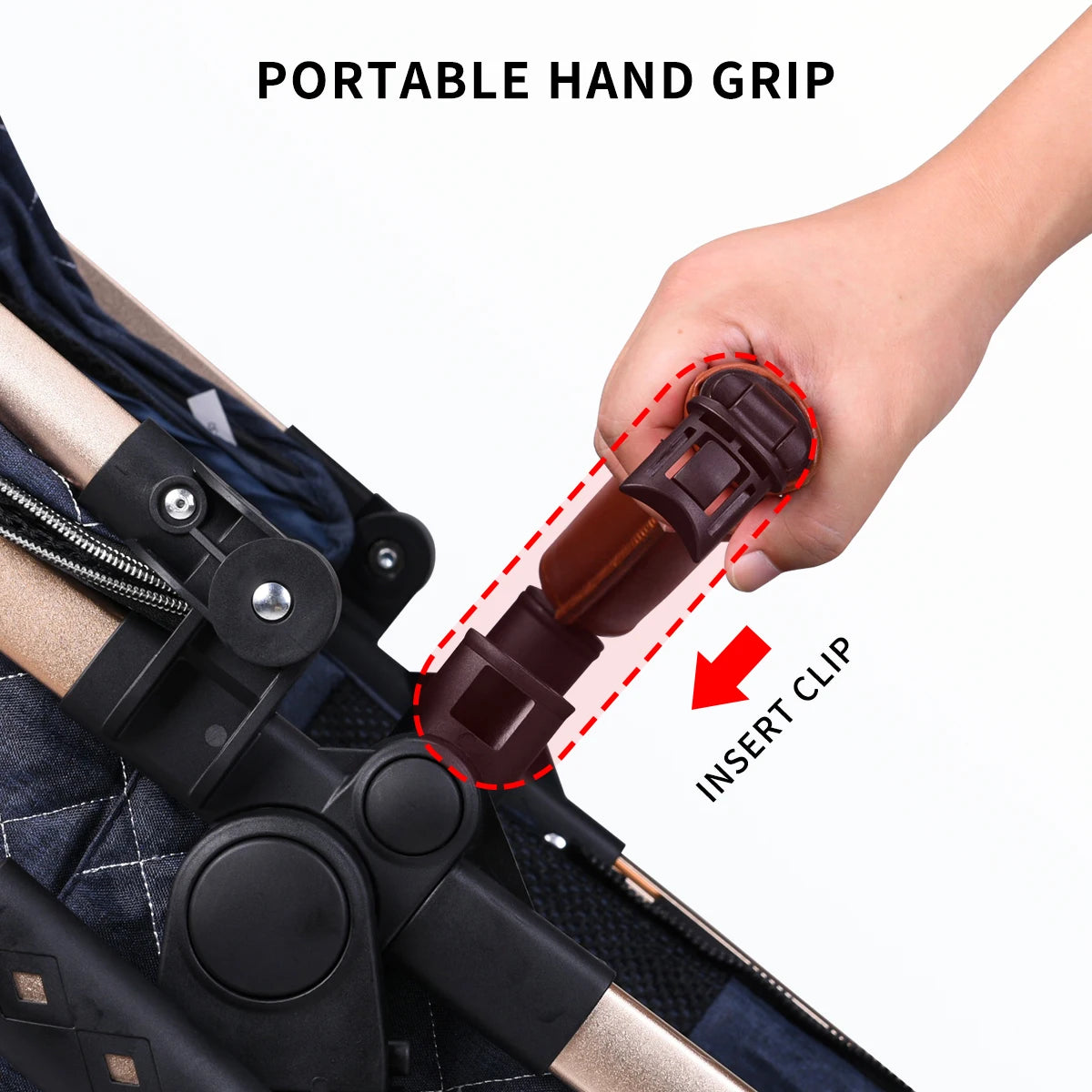 Foldable baby stroller with shock absorption function, an outdoor stroller that can be pushed in both directions
