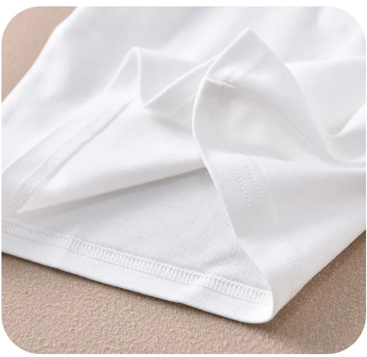 Children's short-sleeve Polo Shirts Boys and Girls 2025 Summer t-shirts 100% Cotton White School Tops 2T-16T Performance costume
