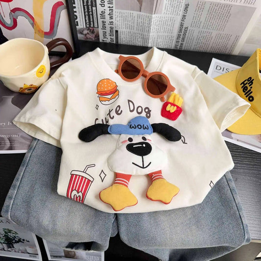 Summer Toddler Baby Boy Girl Clothes Cute Dog Cotton T-Shirts Tops Newborn Infant Clothes