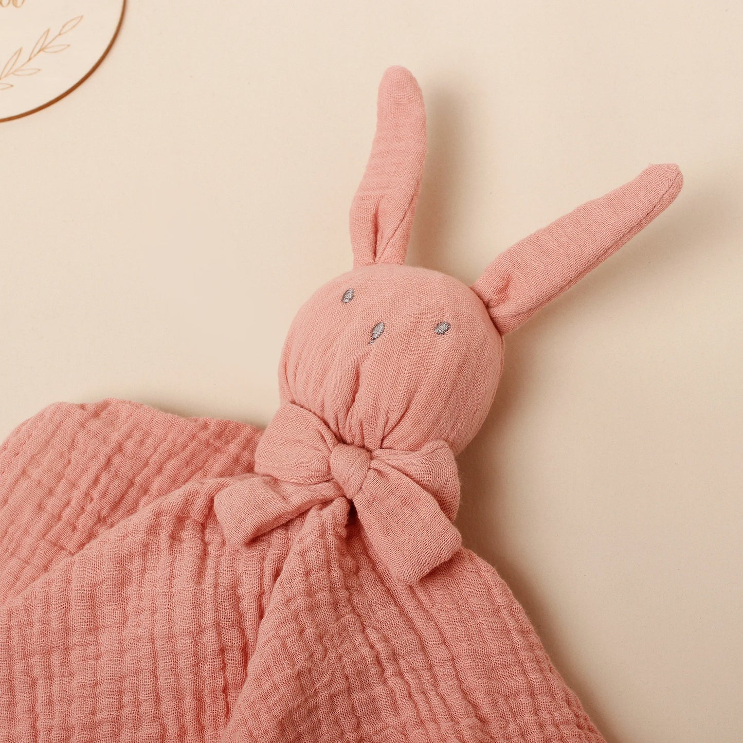 Baby  Rabbit Square Comforter Towel Elegant Bow Decor Rabbit Square Blanket For Kids Cute Embroidery Infant Saliva Towel
