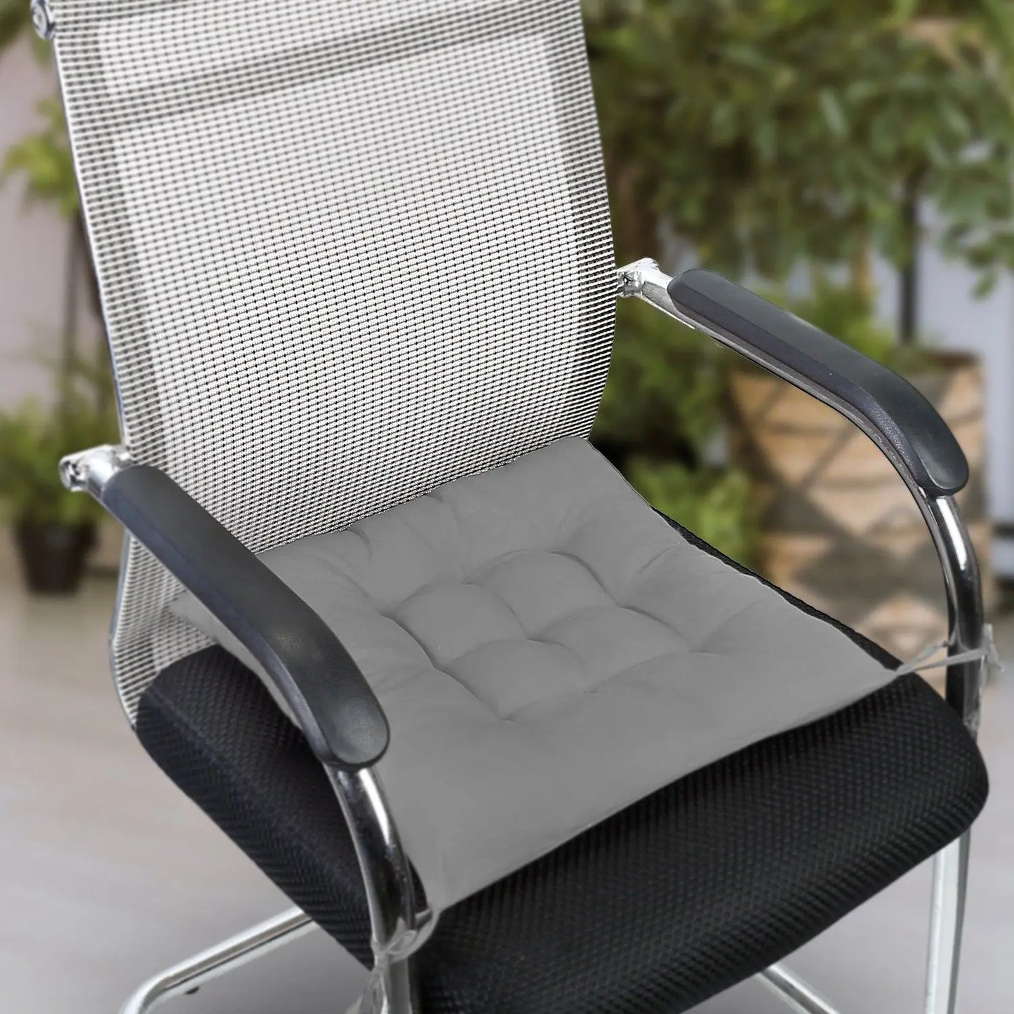 4Pcs Chair Cushion Pads Pillow Soft Tie On Square Sitting Mats For Home Office Car Sitting Travel