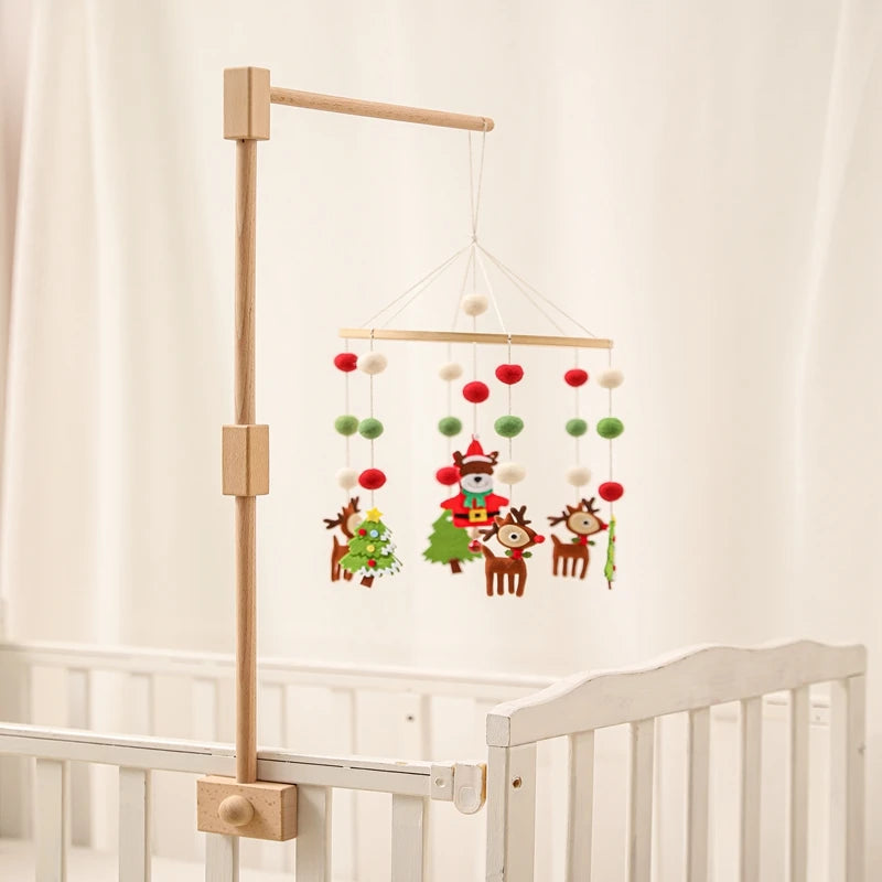 Baby Montessori Wooden Gym Frame Rattle Toys Newborn Mobile Hanging Sensory Toys Foldable Play Gym Frame Kid Holder Bracket Gift