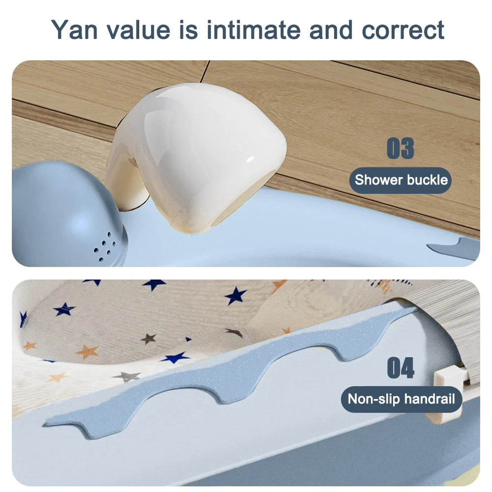 Foldable Baby Bathtub, Safe and Portable Bathing Solution for Infants and Toddlers, Suitable for 6-12 Months, Easy