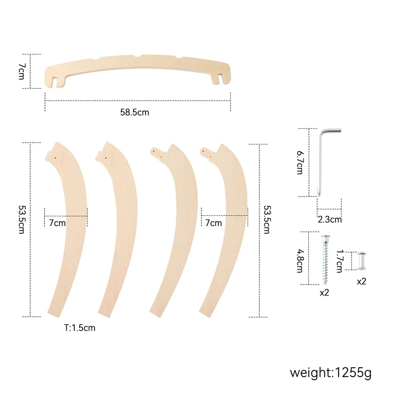 Baby Montessori Wooden Gym Frame Rattle Toys Newborn Mobile Hanging Sensory Toys Foldable Play Gym Frame Kid Holder Bracket Gift