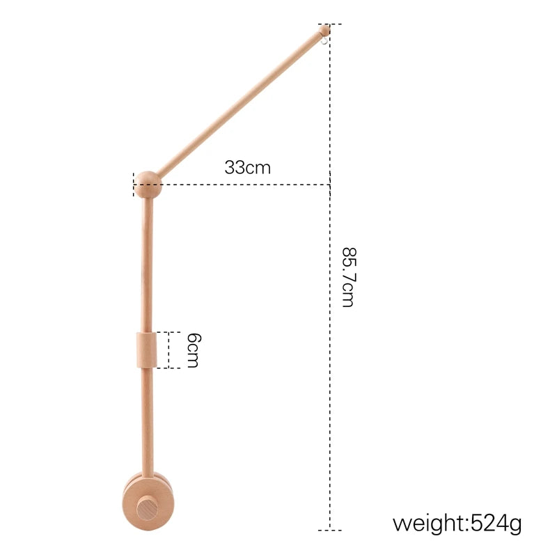 Baby Rattle Toy Bed Bell Bracket Wooden Mobile 0-12 Months Newborn Crochet Bed Bell Hanging Toys Holder Bracket Infant Crib Gift