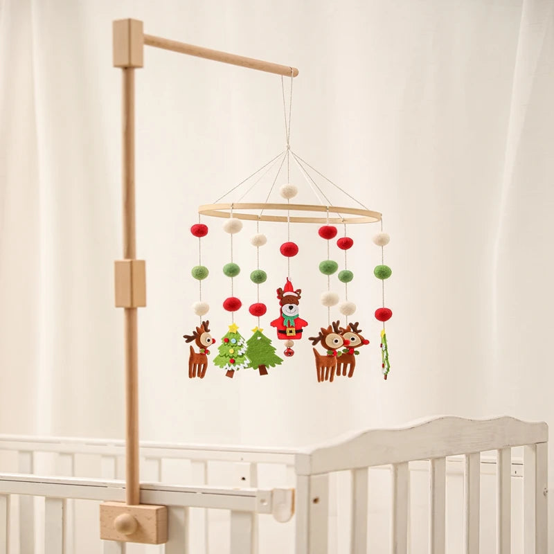 Baby Montessori Wooden Gym Frame Rattle Toys Newborn Mobile Hanging Sensory Toys Foldable Play Gym Frame Kid Holder Bracket Gift