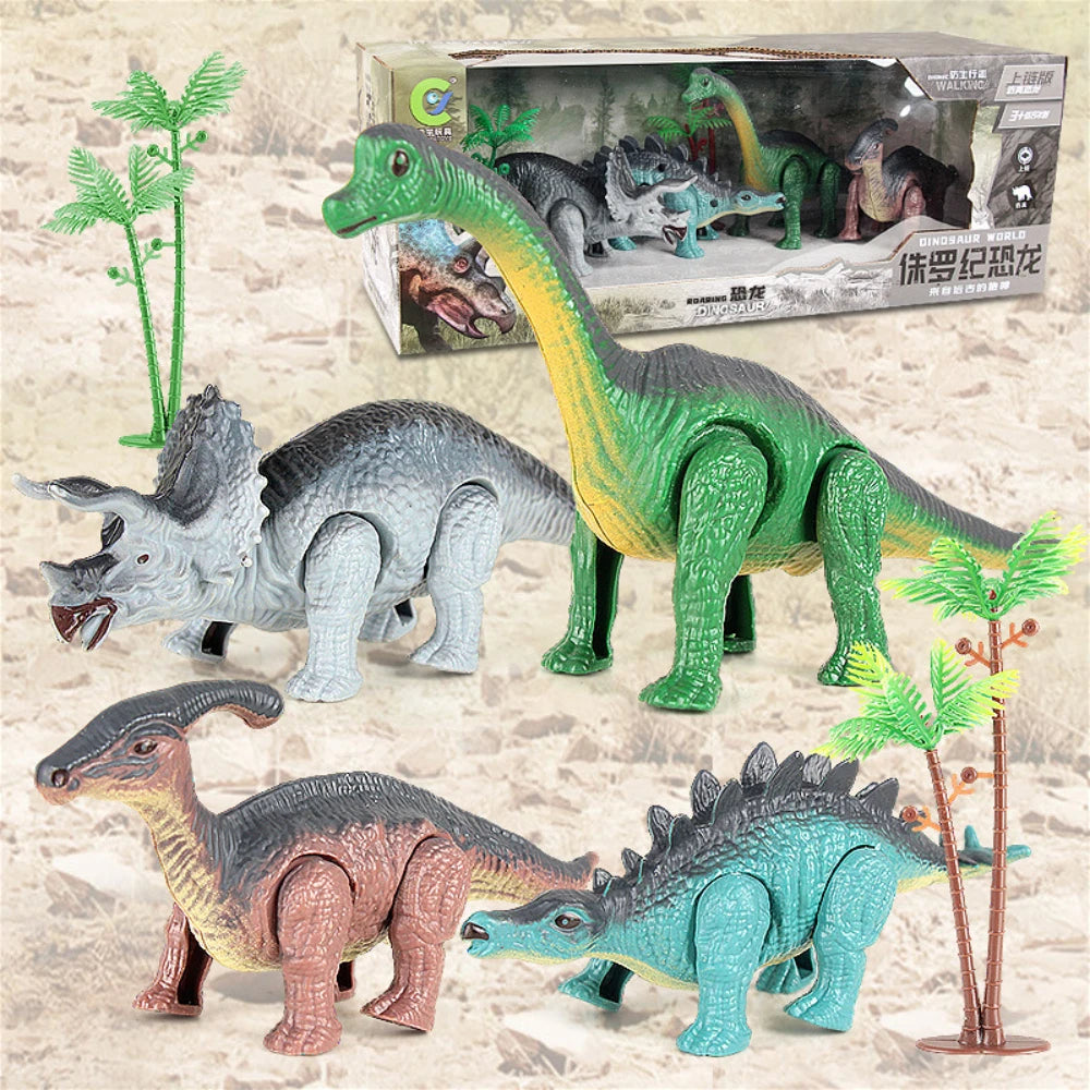 Dinosaur World Kinetic Play Set, Walking Cute Animal Toys, Moving Dinosaur Educational Toys, Interactive Playsets for Kids