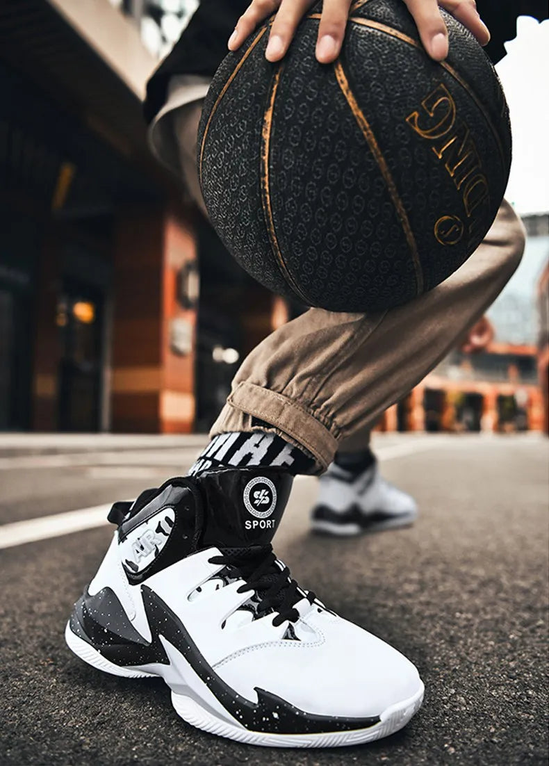 Men's  basketball shoes, breathable and non slip outdoor sports shoes, walking and running basketball shoes