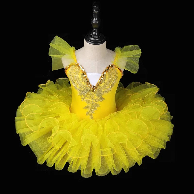 Summer Stage Ballet Dance Dress Girls Performance Tutu Kids Clothes Vestido Girl Mesh Princess Dress for Children's Day
